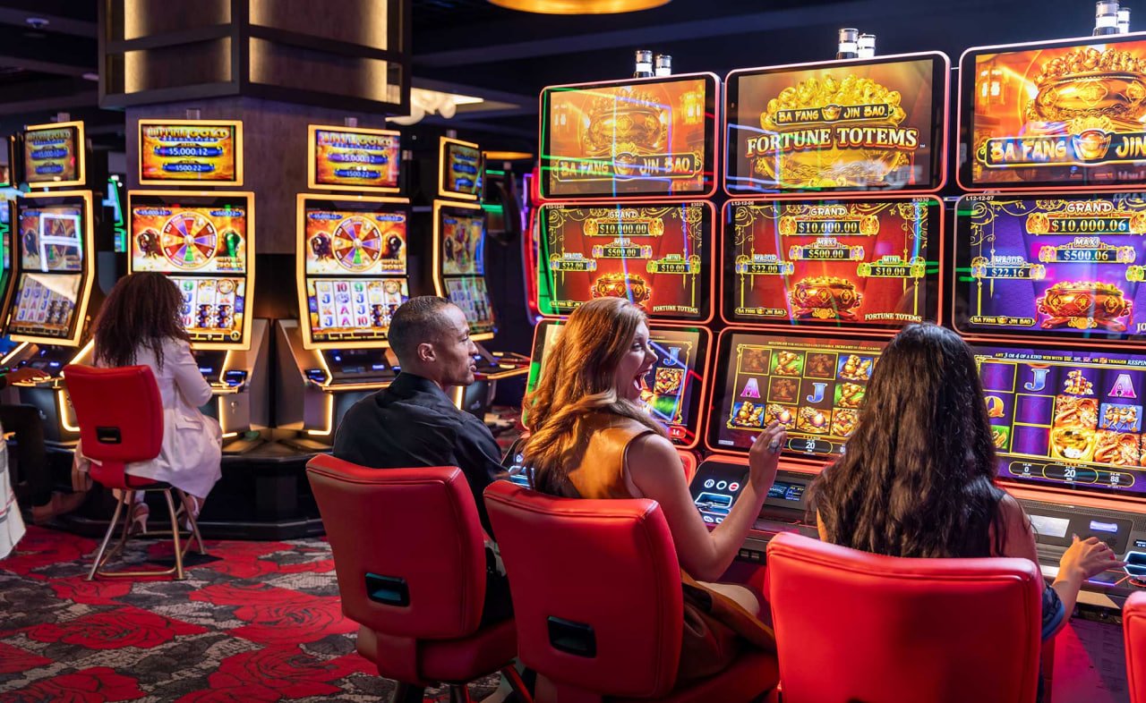 Casino style entertainment section on ok bat with dark minimalist visual balance